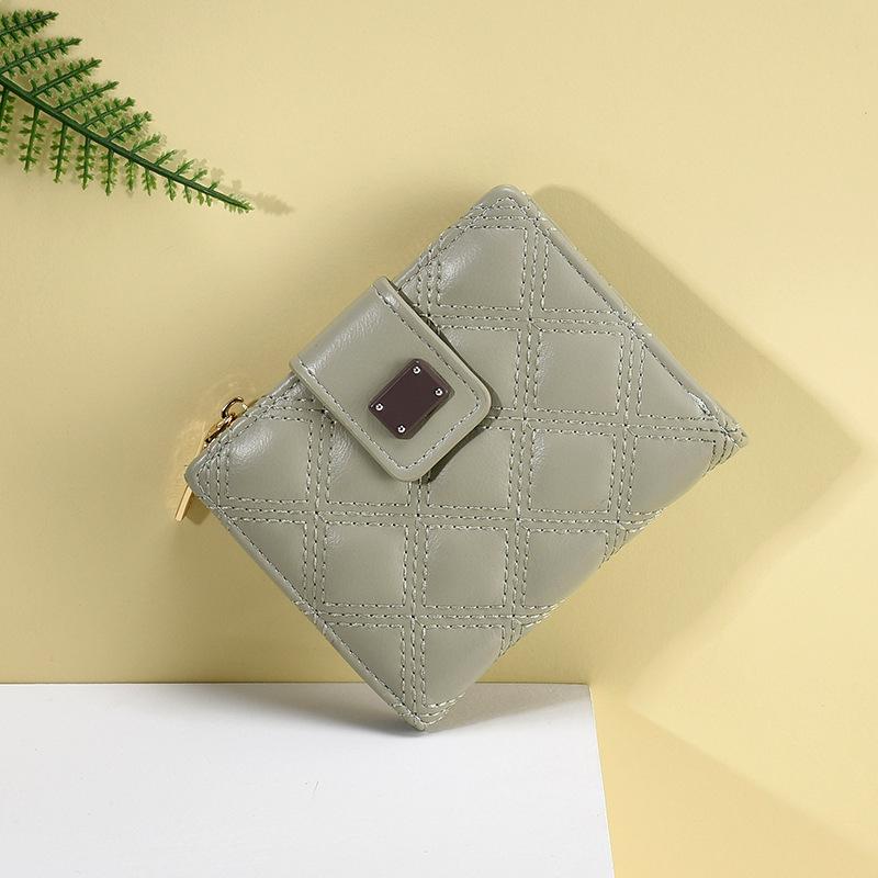 2025 new short wallet female WaIIet rhombus premium small fragrant texture change bag