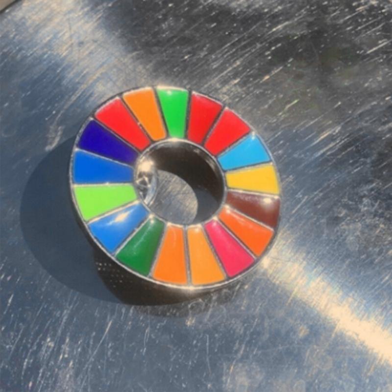 Creative Sustainable Development Goals Brooch Badge Banquet Scarf Pins United Nations SDGs Rainbow Pin Clothes Lapel