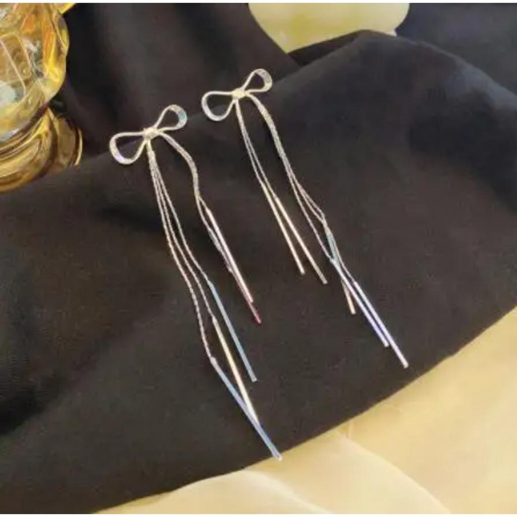 Vintage Glossy Arc Bar Long Tassel Drop Earrings for Women Gold Color Geometric Jewelry Luxury Hanging Pendientes