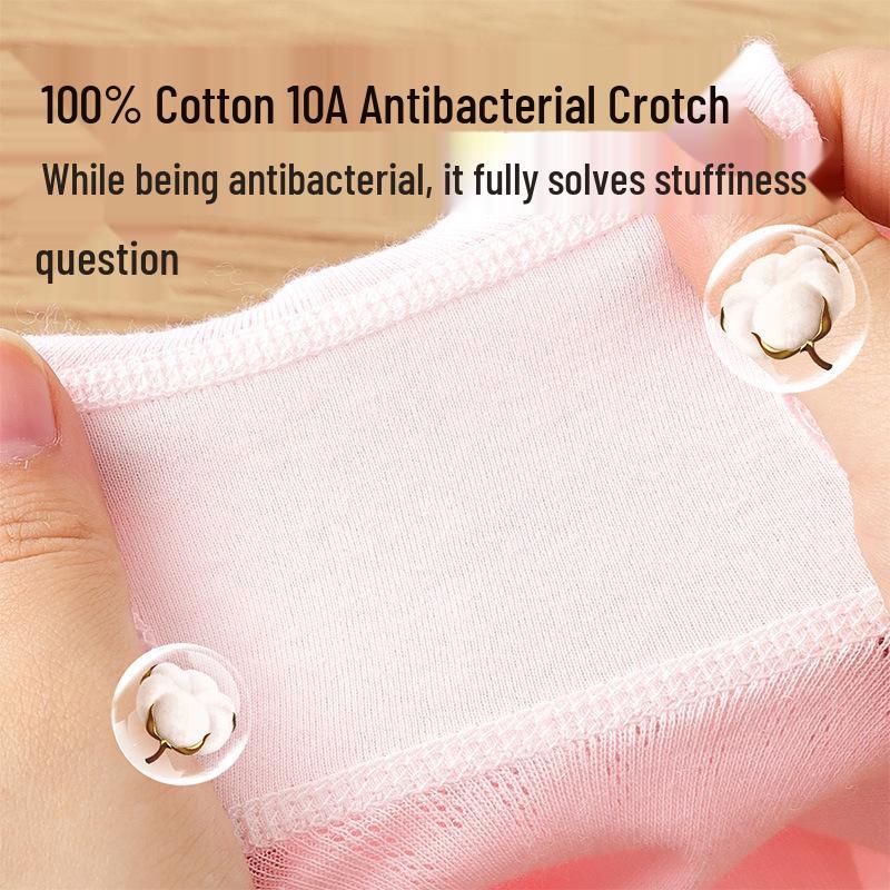 Girls' Antibacterial Cotton Boxer Briefs for Kids, Ages 7-14