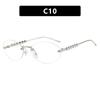 2025 Trendy Rimless Pearl Oval Sunglasses - European & American Style Fashion for Women