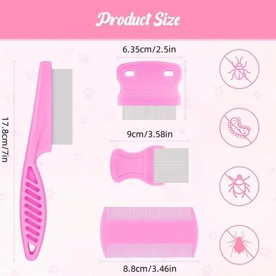 Flea Comb Cat Grooming Comb Set 6 Pcs/set Removes Mucus and Crust Small Lice Flea Combs Cats Supplies Pet Comb