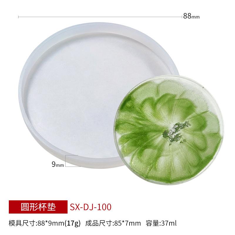 Creative Round Epoxy Resin Coaster And Storage Box Silicone Mold Set