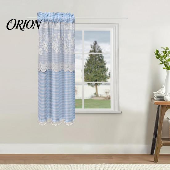 Bandeau à carreaux Rideaux Rideau floral, Bandeau de fenêtre style ferme, 1 panneau, Léger pour cuisine Rideau filtrant avec tunnel pour tringle Salle à manger Chambre à coucher