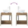 Bathroom Furniture Set 4 Pcs Artisan Oak Engineered Wood and Glass