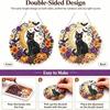 Halloween Black Cat Moon 5D Diamond Art Hanging Ornament Kit Double Sided