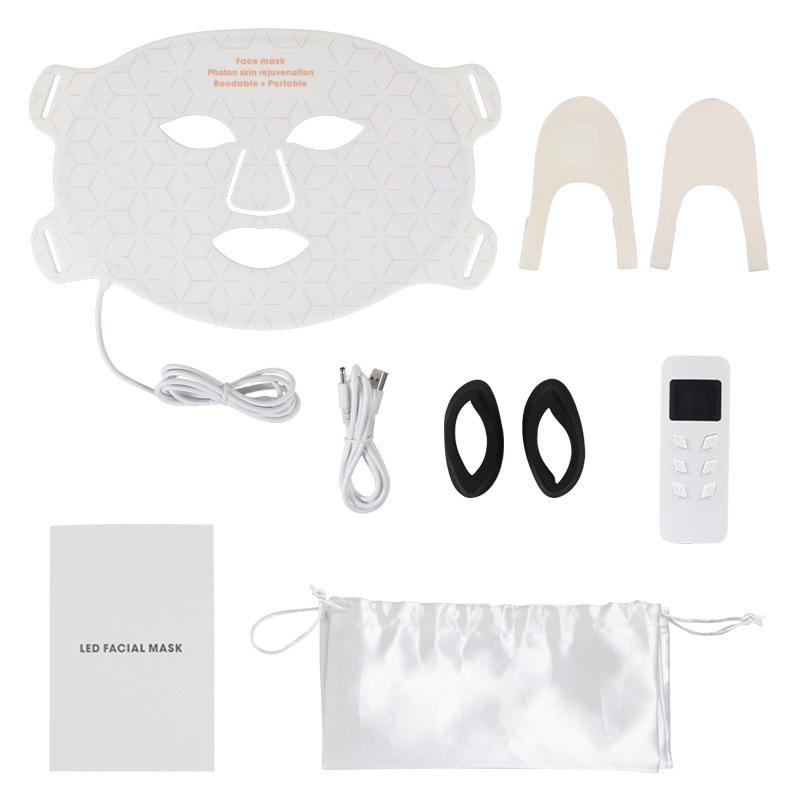 Remote-Controlled Portable LED Face Mask: Red Light Facial Spectrometer for Home Beauty.