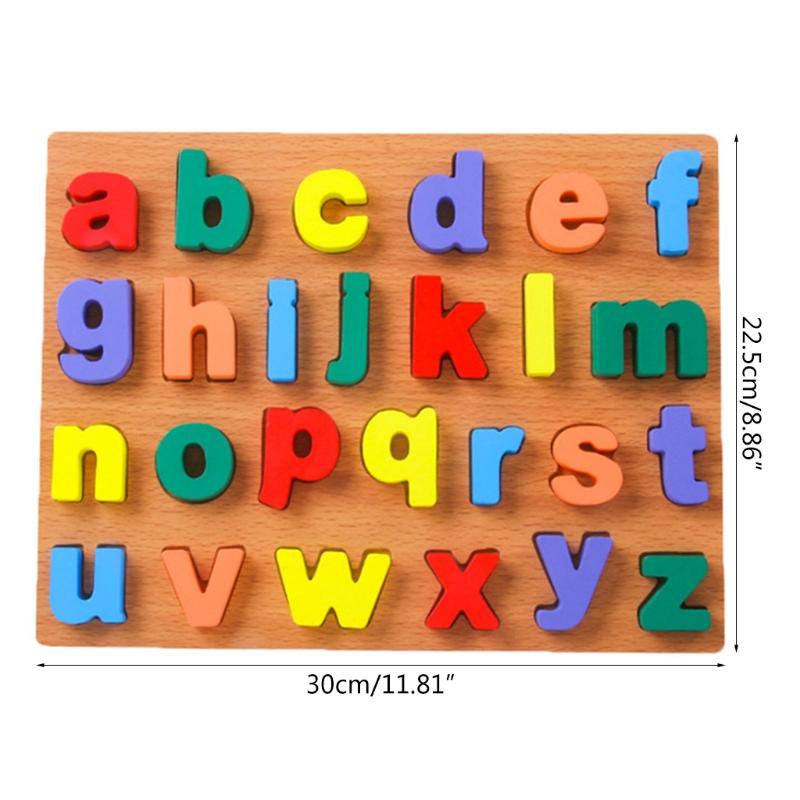 Wooden Puzzle Board Shape Matching Toy Alphabet/Number/Geometric Tangram Busy Board Jigsaw for Baby Kids Early Education