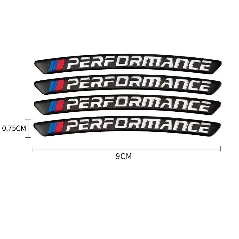 4 stuks Vervanging 9*0,7 cm Sportwiel Emblemen voor BMW 1 3 5 7 X1 X3 X5 X6 x7 M2-M6 (4 stuks, Aluminium) decoratieaccessoires. GB1