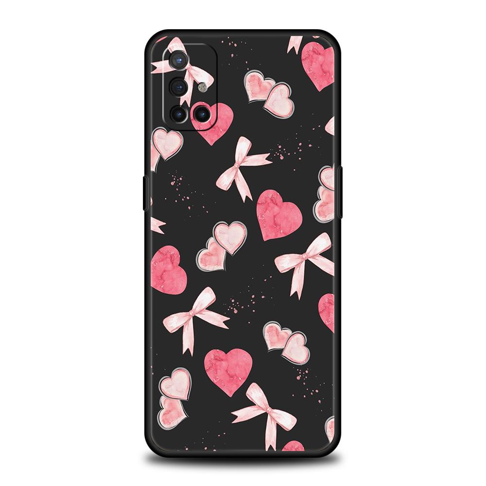 Phone Case For OnePlus 13 12 11 10 9 Pro 9T 13R 12R 10R 9R 9RT 10T 8T 8 Nord 2T CE 2 3 5G N200 N30 Cover Cute Pink Heart Bow