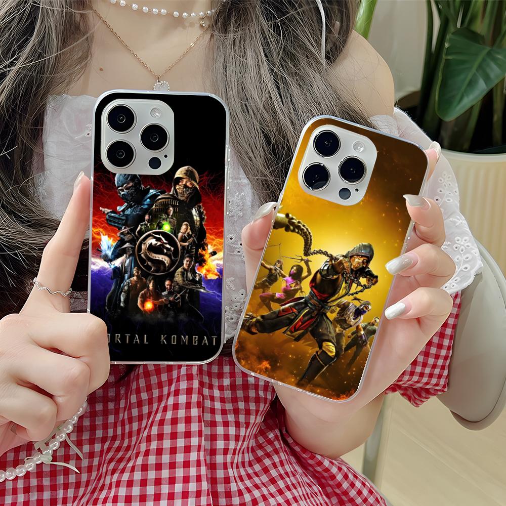 Mortal Kombat Phone Case for iPhone 16 15 14 13 12 11 X XR XS Pro Max Plus Mini Clear Transparent Cellphones Smartphone Cover