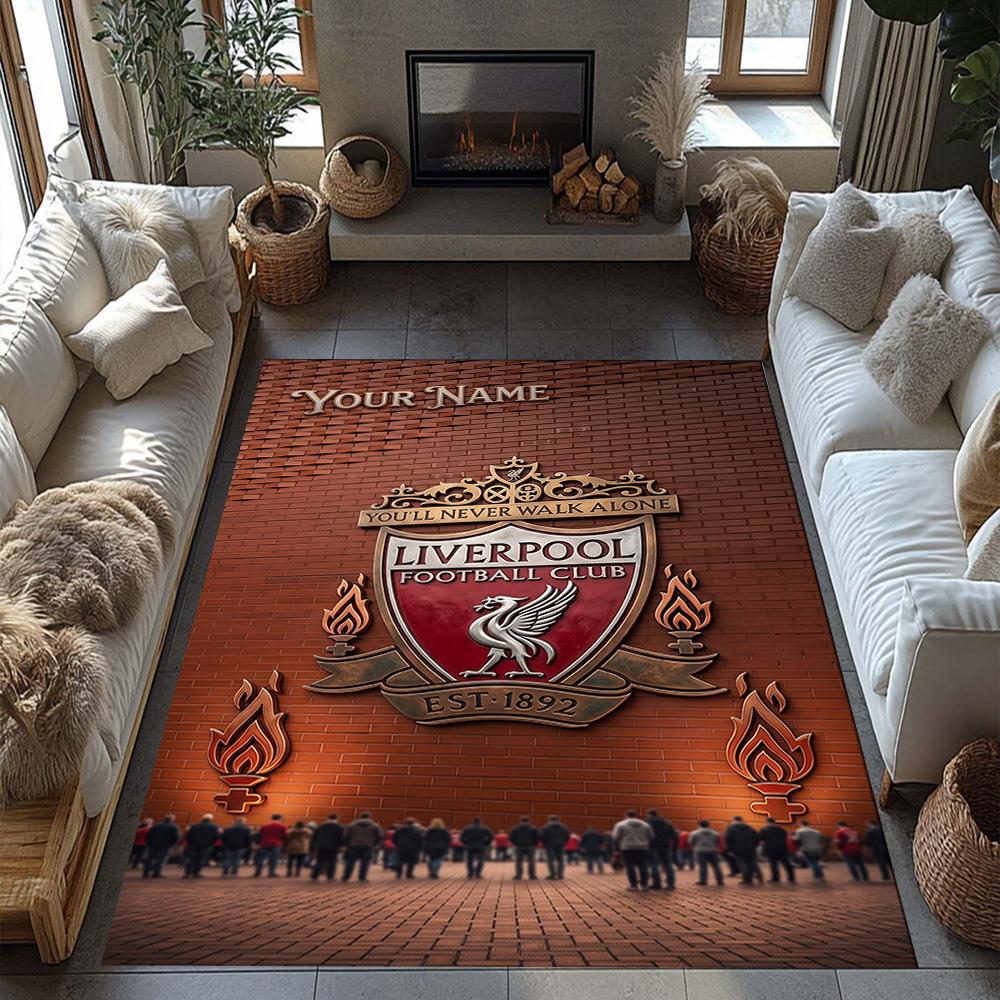 Liverpool Team Customized Name Carpet Design For Entryway Balcony Outdoor Bedrooms Antislip Rug Anime Office Decor