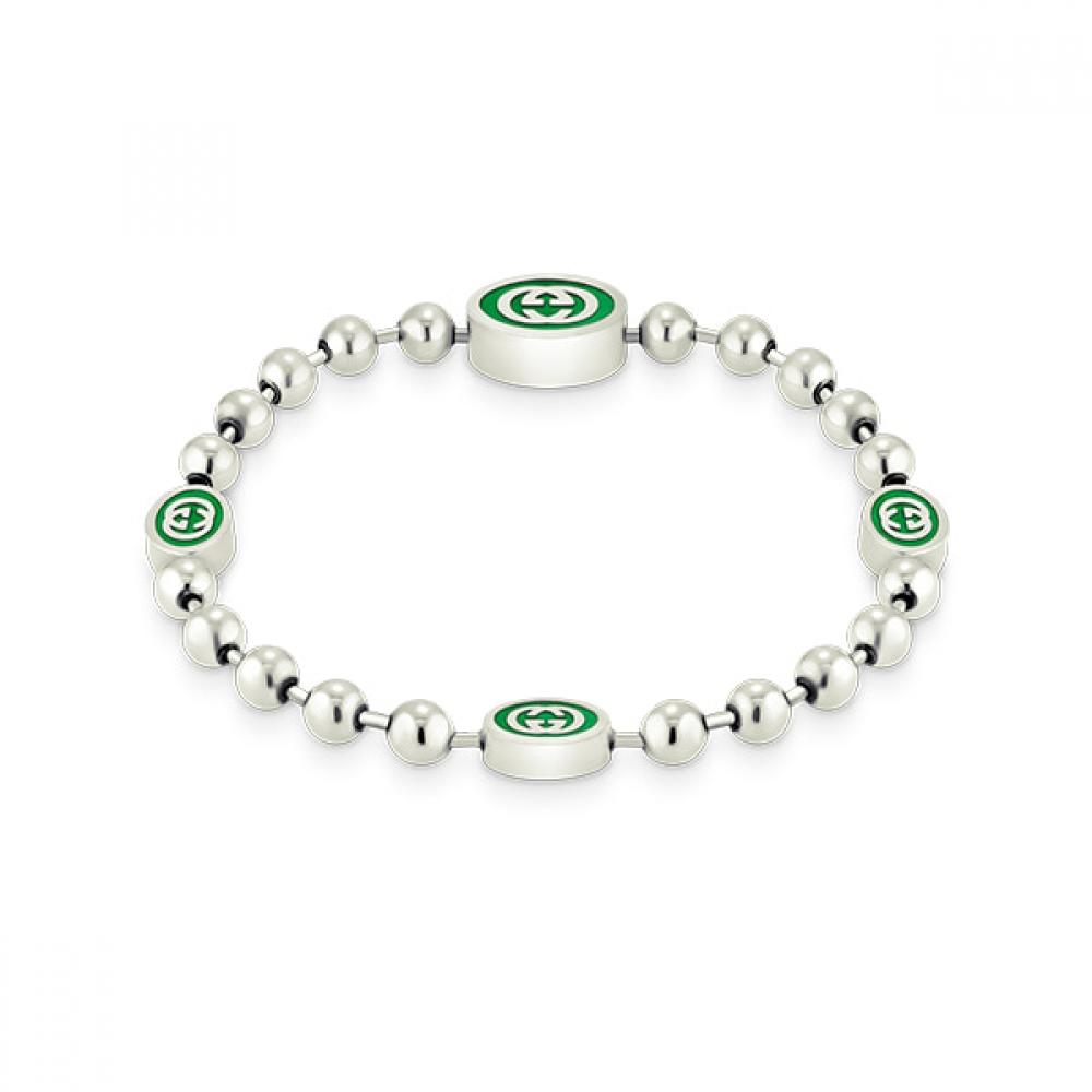 

Gucci Yba701609001 701609 J8410 8414 InterlockinG G Enamel Ball Chain Silver Bracelet YBA701609001 (16)