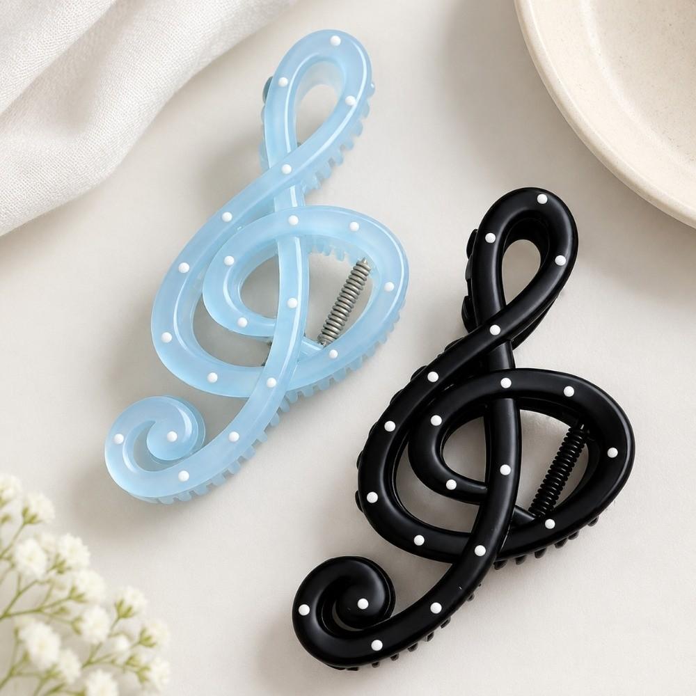 Minimalist Shark Clip Headwear Oversize Hairgrip Exquisite Musical Note Hair Claw For Women