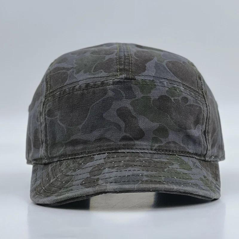 Amerikanische Retro Camouflage 5-Panel Baseballkappe Damen Funktionale Winddichte Koreanische Breitkrempige Sportmode Hip-Hop Partnerkappe