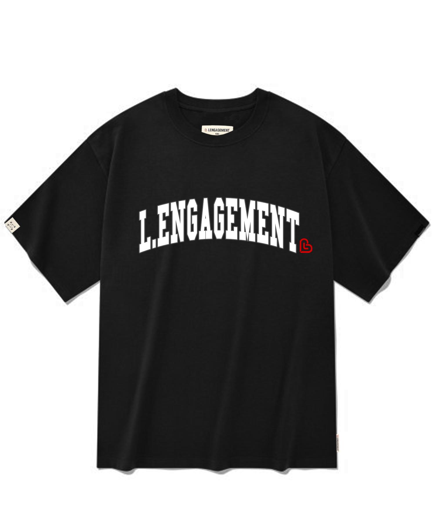 Черная футболка Langajumang оверсайз с коротким рукавом и низкой аркой Black/100