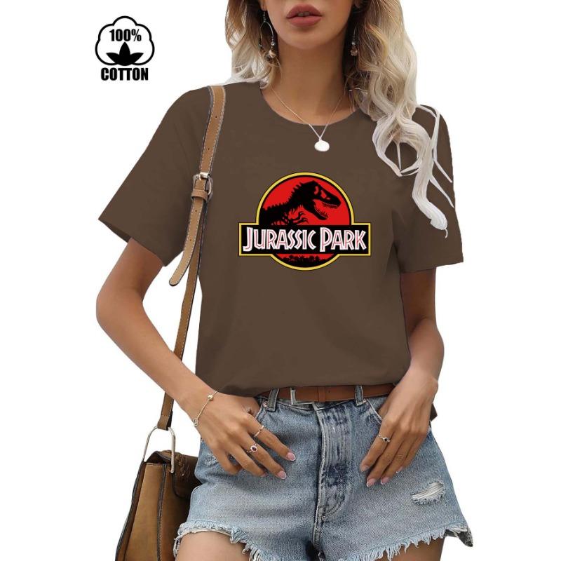 

YYFS женские модные повседневные летние весенние блузки и рубашки с короткими рукавами и круглым вырезом XXXL темно-коричневого