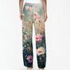 Pantaloni da donna estivi casual a gamba larga con elastico in vita e tasche