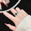 The New Blue Diamond Rhombus Flash Diamond Ring Is a Women's Exquisite Fashion and High-end Design Versatile Index Finger Ring.