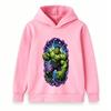 Kids Boys Girls Pullover Hoodie Super Green Hero Print Casual Soft Long Sleeve Hooded Sweatshirt for Children Daily Wear