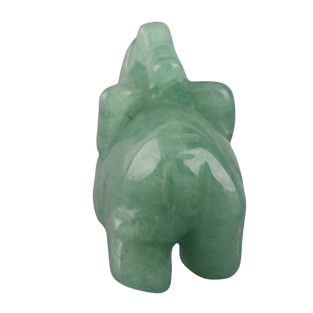 1.5inch Natural Stone Carved Elephant Crystal Figurine Home Decoration Furnishing Article (#07)
