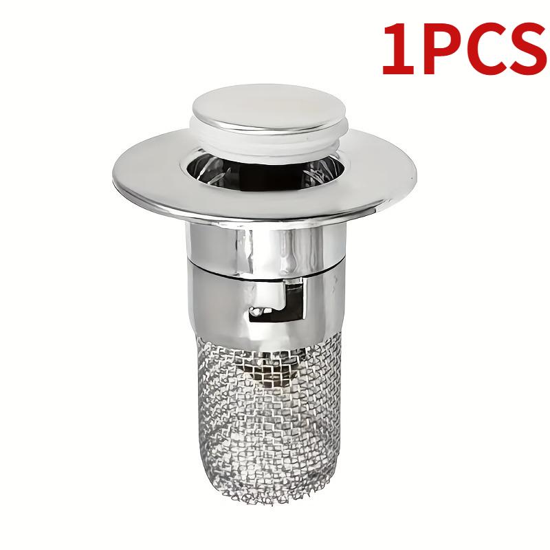 

1/2 piece bathroom hair filter mesh, made of mesh material and chrome-plated plastic, suitable for kitchen sinks and bathrooms