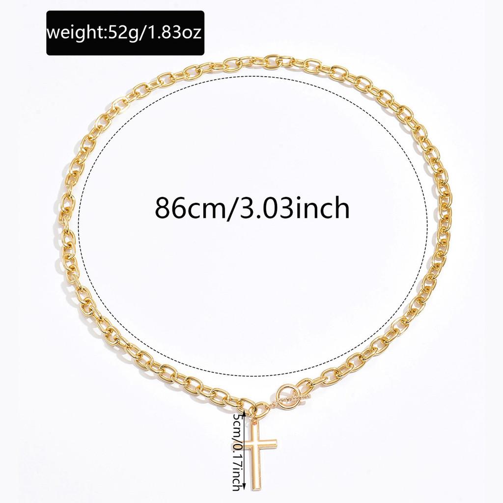 

Cross Necklace For Women With Geometric Alloy Pendant Minimalist Jewelry For Summer золотой