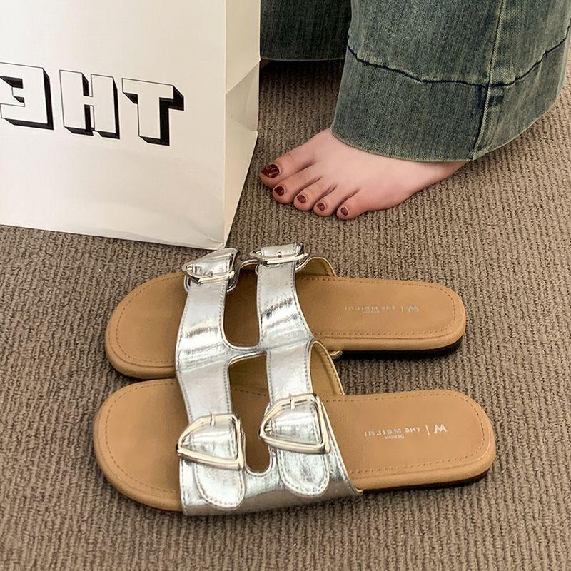 Flat-bottomed Slippers Women's Summer Outer Wear 2025 New Casual Maternity Cool Slippers Are Beautiful and Versatile with Skirts