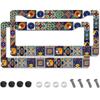 Moon Starry Sky License Plate Frame,Forest Funny Cute License Plate Frame 2 Pack Car Accessories Aluminum License Plate Covers for Men Women 2 Holes