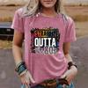 T-shirt da donna a maniche corte stampata, larga e alla moda