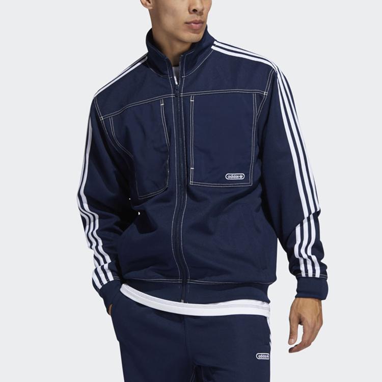 Adidas Chaqueta de Chándal Originals Trefoil Tres Rayas Hombre Chaquetas Azul Marino Colegial GN3807