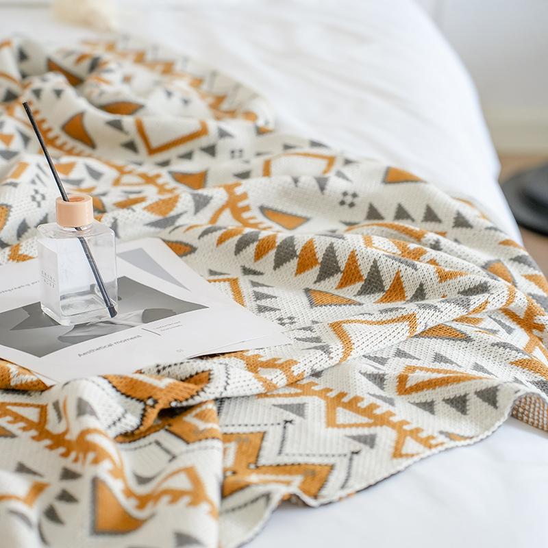 Bohemian Soft Tassel Knitted Blankets Plaid Tapestry Nap Blanket Vintage Air Conditioning Blankets Knit Blanket For Travel