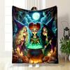 Witches Brewing Potion Under Full Moon Print Blanket Soft and Cozy Perfect for the Living Room Bed Sofa or a Nap,gift