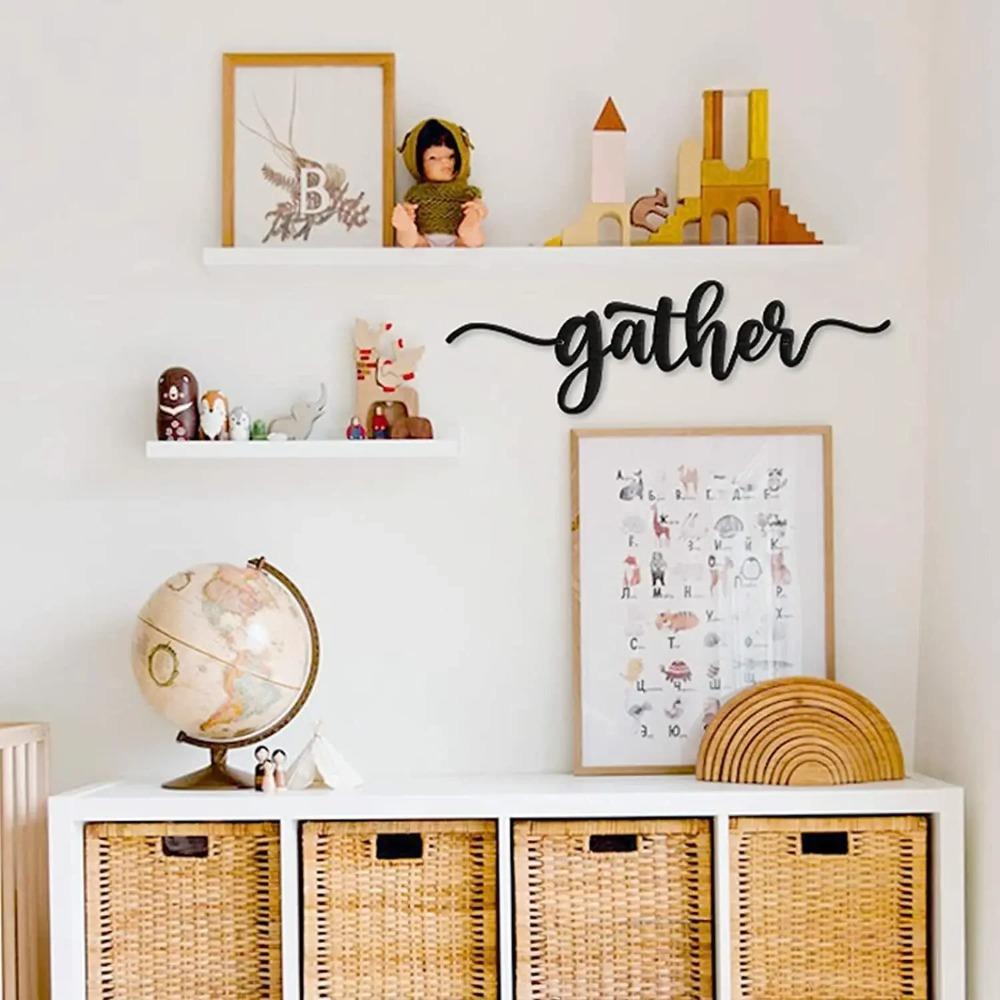 Gather Metal Wall Art Signs Elegant Wall Decorations for Living Room and Kitchen - Stylish and Modern Accent for Your Home Space