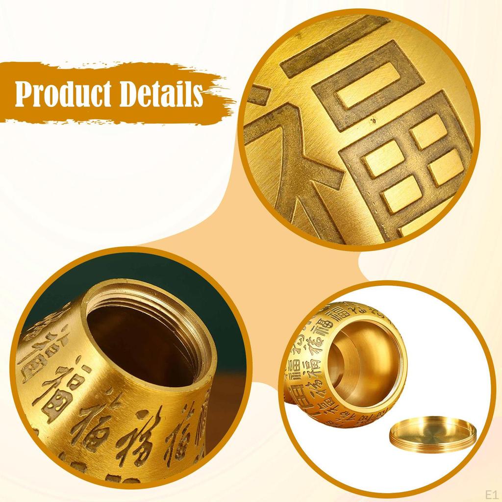 Brass Gourd Figurine, Chinese Motif, Table Ornament, Collectible Ideal for Living Room,