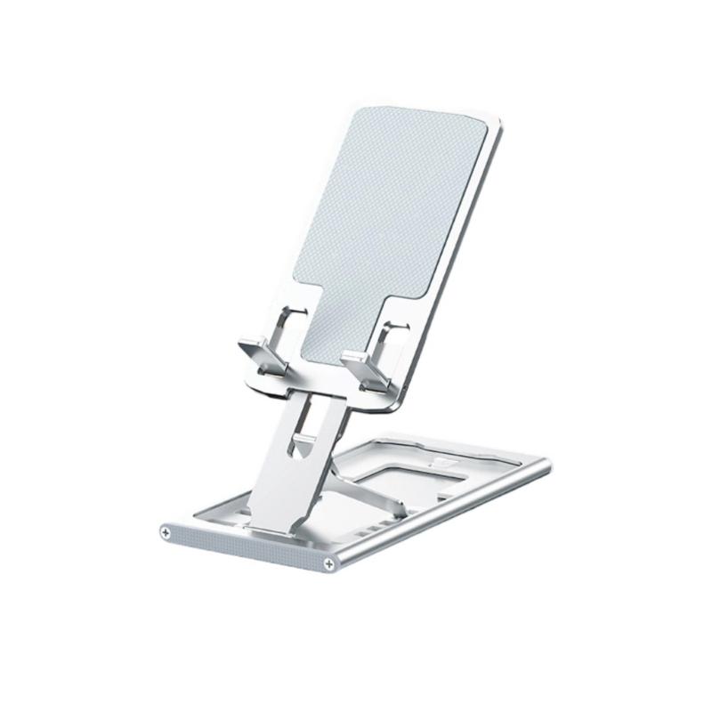 Foldable Cellphone Holder Universal Mobile Phone Tablet Cradle Angle Height Adjustable Tabletop Phone Support Holder серебряный