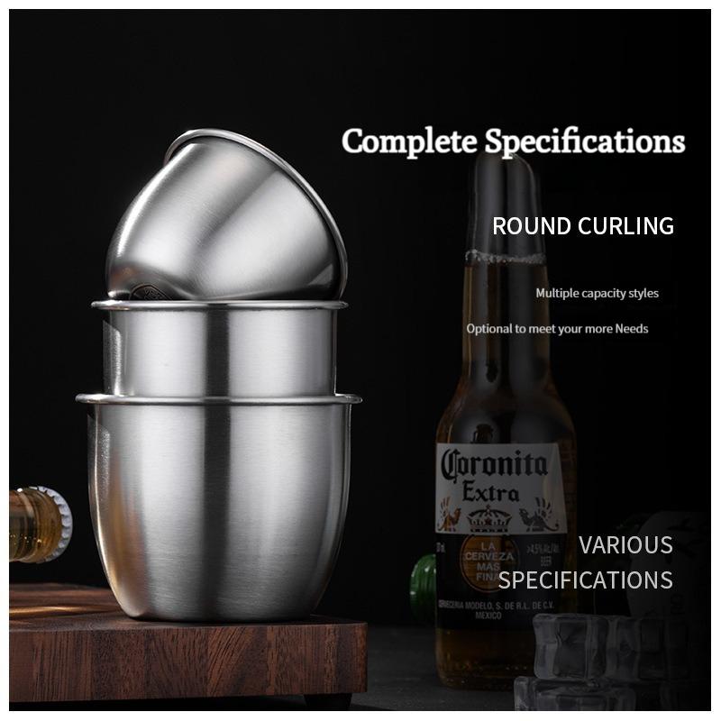 Thickened Stainless Steel Beer Mugs Outdoor Camping Western Coffee Cup Single Layer Cold Drink Water Cups for Home Restaurant