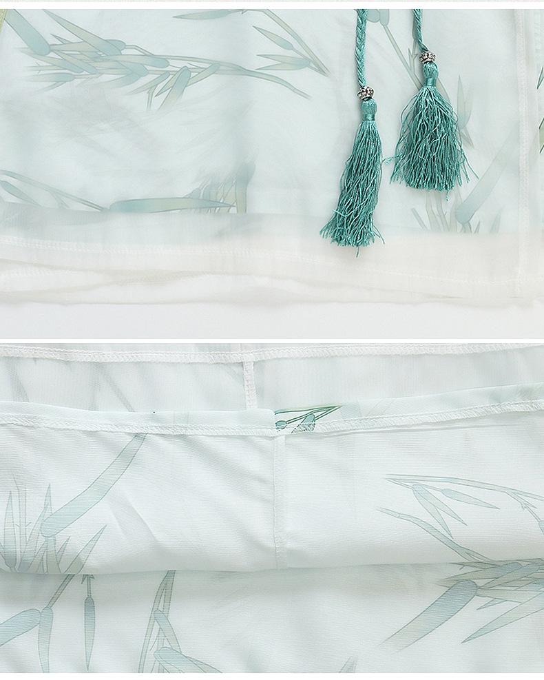 2025 Summer New Children's Bamboo Hanfu Set: Short Sleeve Ancient Chinese Style Robe for Boys.