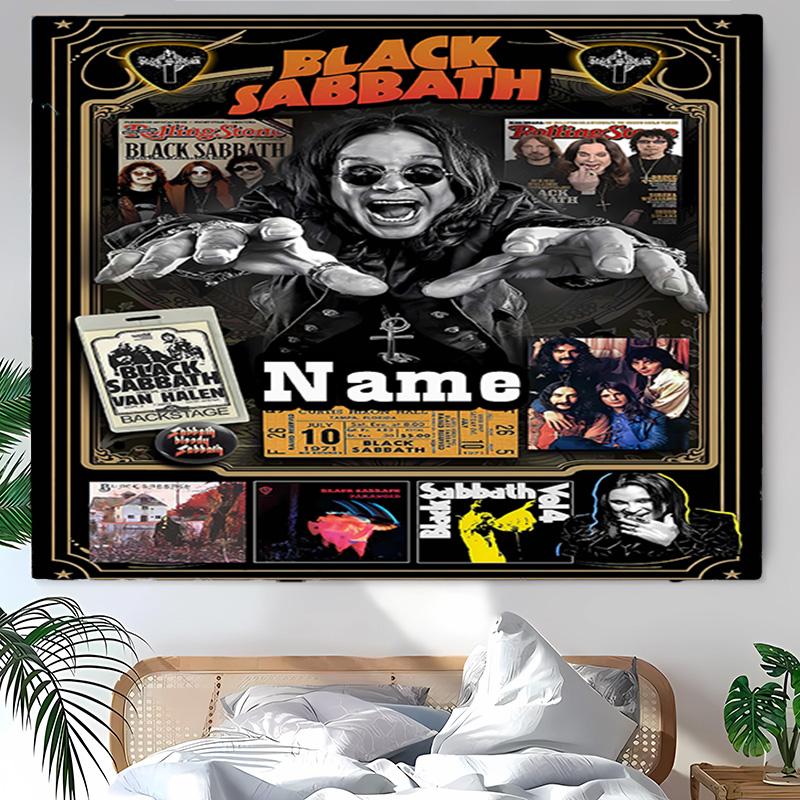 Personalized Rock Ozzy Osbourne Background Tapestry,Custom Name Birthday Party,Multifunctional Wall Decoration for Home Decor,Various Occasions