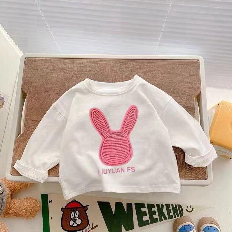 Barn Långärmad Bomulls-T-shirt - Koreansk Stil, Vår/Höst, Godisfärg, Trendig Enfärgad Topp för Pojkar & Flickor