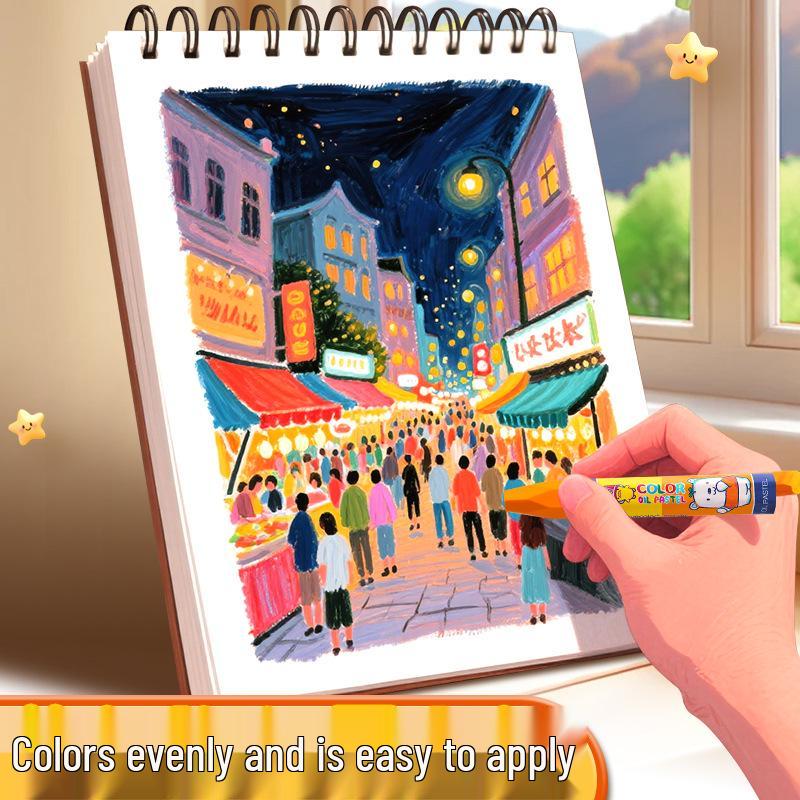 Oil Pastels for Kids - Mess-Free, Non-Stick Crayons, Safe for Children, 24, 36, and 48 Color Sets Available