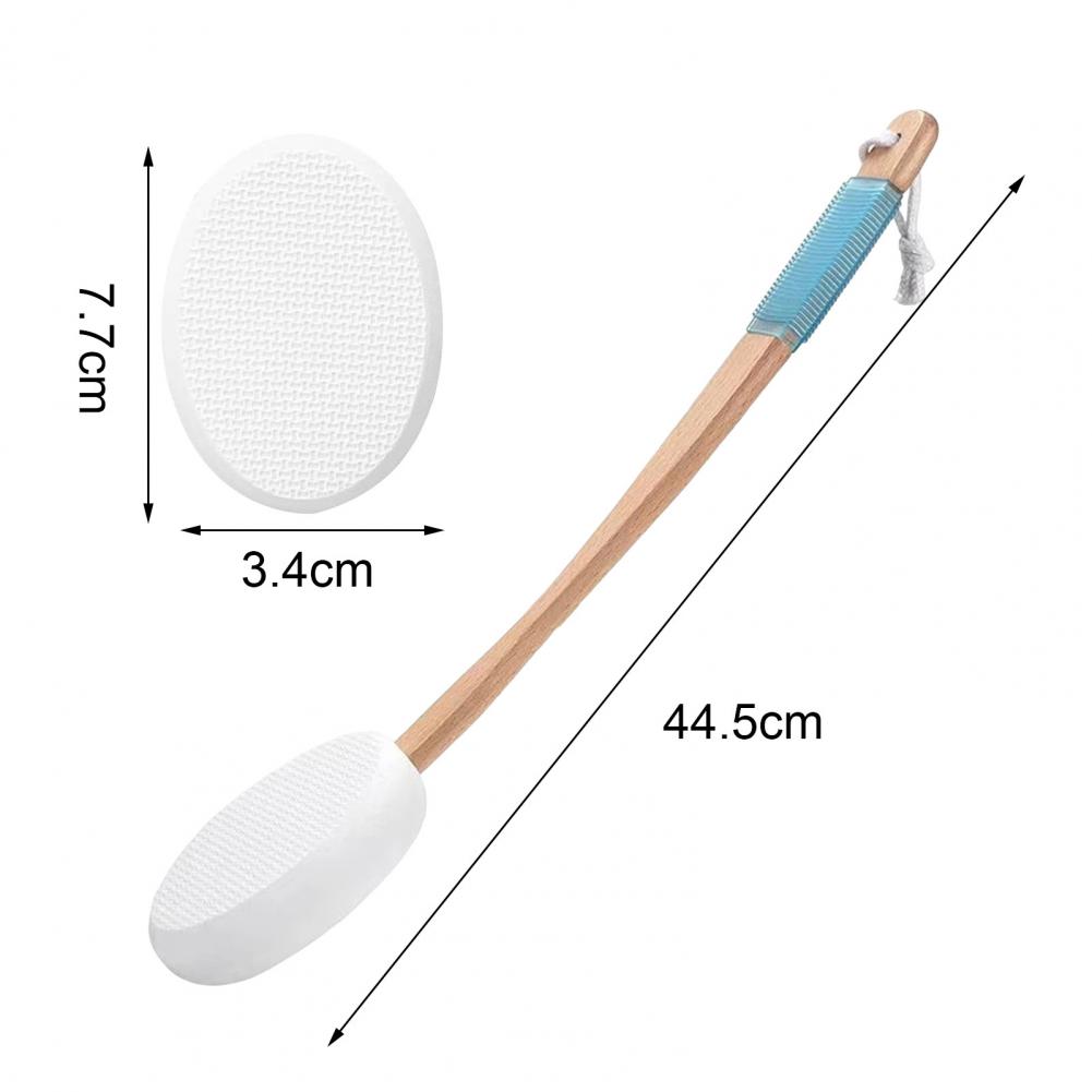 Back Lotion Applicator with Replaceable Cotton Pads Sunscreen Cream Applicator with Curved Handle Back Feet Bath Scrubber