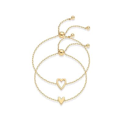 Sweet Girl Stainless Steel Heart-shaped Hollow Adjustable Bracelet - A Simple Gift for Your Best Friend or Girlfriend Bracelet