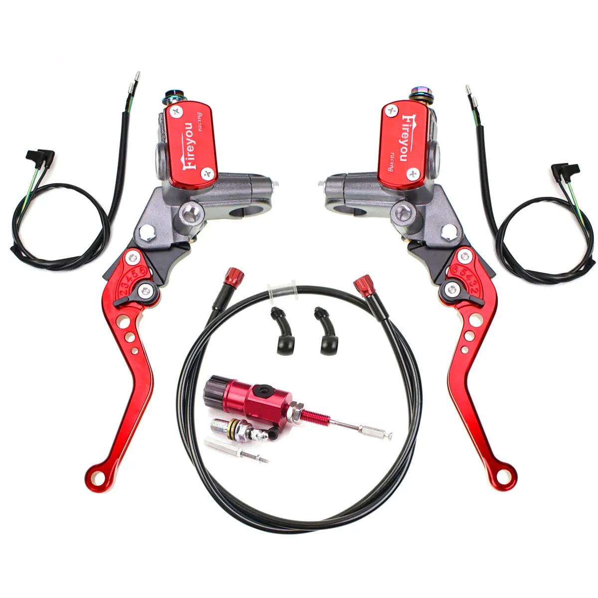 

7/8 22 мм мотоциклетный гидравлический тормозной главный цилиндр сцепления рычаг резервуара с тормозным шлангом подходит для спортивного мотоцикла уличного мотоцикла скутера