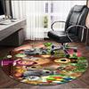 Masha and The Bear Print Round Rug, Washable Floor Carpet, For Entryway Dorm Laundry Room Office Study, Home Decor Birthday Christmas Gift