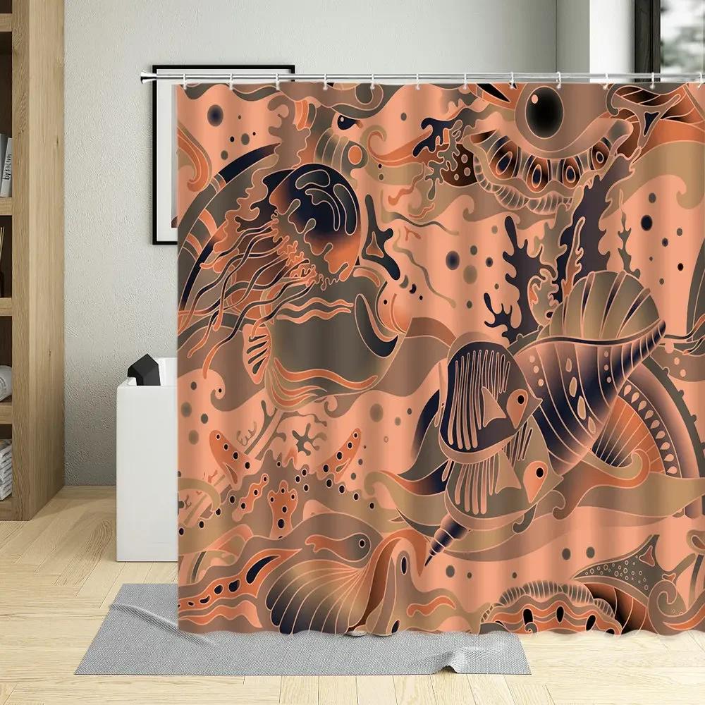 3D Shower Curtains Bathroom Waterproof Cartoon Lovely Fish Child Bathtub Decor Curtains Polyester Fabric Screen With Hooks