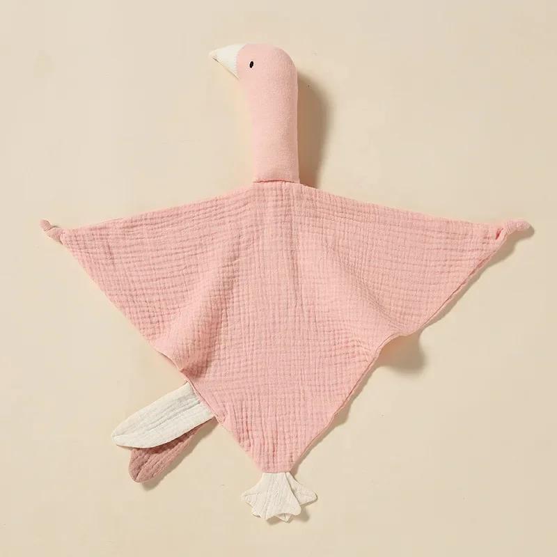 Muselina de Algodón Puro Babero para Bebé Patito Lindo Muñecos Durmientes Toalla de Saliva para Recién Nacido Toalla Calmante Pañuelo para Niños Pequeños