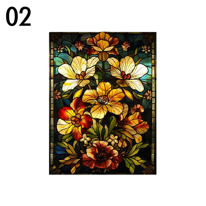 Colorful Stained Glass Film Self-adhesive Frosted Opaque Window Film Toilet Hotel Club Art Decoration Privacy Window Films