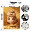 Funny Groundhog with Pearls Framed Pearl Painting Kit DIY 3D Sparkling Bead Canvas Art Relaxing Handmade Craft Gift for Women Aesthetic Decor