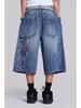 Y2K Embroidery Design Loose Floor-Length Unisex Jeans